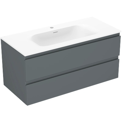 Mexen Orio шкаф за баня 100 см с мивка Vela, 2 чекмеджета, графит мат/бял мат - 91A10-10047-2-BFF66-W23M01 (91A10-10047-2-BFF66-W23M01)