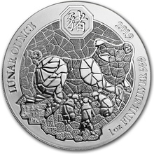 BH Mayer Kunstprageanstalt GmbH Mince Rwanda Stříbro lunární rok Prasete 1 oz