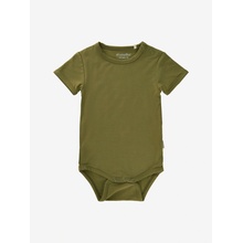 Detské bambusové body s krátkym rukávom Khaki Dried Herbs MINYMO