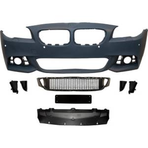  Предна броня за BMW F10 / F11 facelift (2014+) - M-Tech дизайн с отвори за парктроник, с отвори за пръскалки грундирана