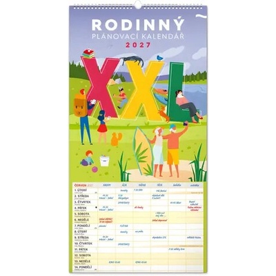 NOTIQUE Nástěnný Rodinný plánovací XXL / Nástěnný / rodinný / 33 × 64 cm 2027