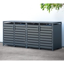 Westmann Kubus 4 kovový box na odpadkové koše 4 x 240L 264 x 80 x 116 cm, antracitová