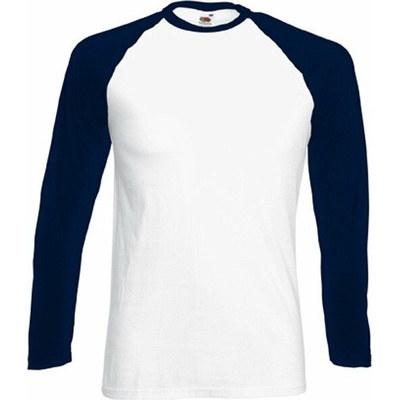 Fruit of the Loom tričko Baseball s dlouhým rukávem modrá námořní tmavá F296 bílá