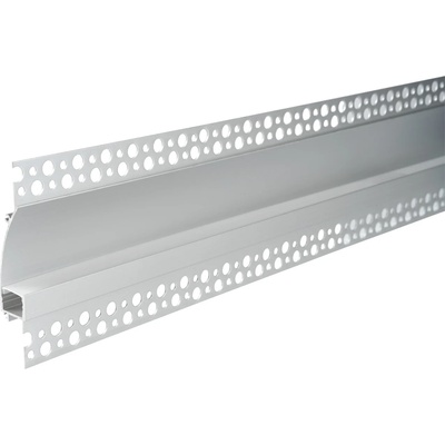 OPTONICA АЛУМИНИЕВ ПРОФИЛ ЗА ЛЕД ЛЕНТА СРЕБРИСТО ТЯЛО/БЯЛ КАПАК L=2m 98x19mm (5128)