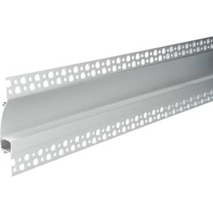 OPTONICA АЛУМИНИЕВ ПРОФИЛ ЗА ЛЕД ЛЕНТА СРЕБРИСТО ТЯЛО/БЯЛ КАПАК L=2m 98x19mm (5128)