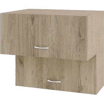 ИРИМ Горен шкаф с две хоризонтални врати Сити МДА-107 мока / дъб сонома арвен 80 см