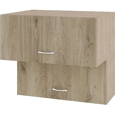 ИРИМ Горен шкаф с две хоризонтални врати Сити МДА-107 мока / дъб сонома арвен 80 см