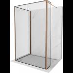 Mexen Kioto преграда за душ Walk-in 140 x 90 x 40 см, черна рамка, розово злато - 800-140-090-221-60-70-040 (800-140-090-221-60-70-040)