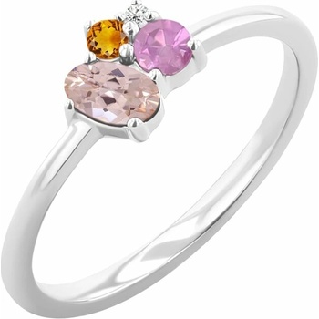 Eppi Cluster prsten s morganitem safírem citrínem a diamantem Bluma R42379