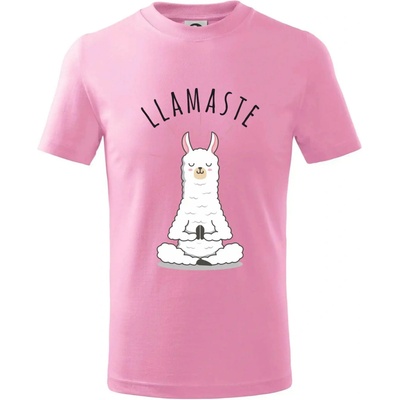 Yoga Llamaste tričko dětské bavlněné růžová