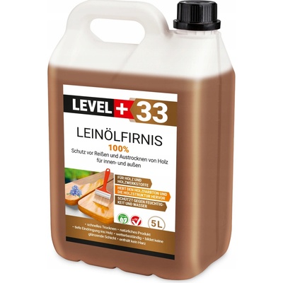 Lněný olej LEVEL+ na dřevo, hnědý, 5 l