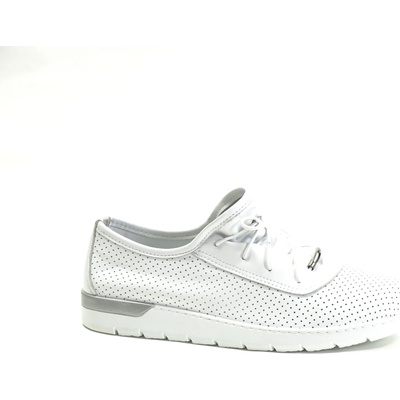 Looke kožené perforované polobotky Leonore White L1051_03 – Zboží Dáma