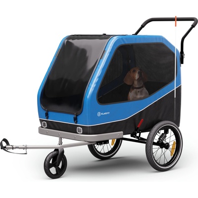 KLARFIT Goldie Buggy, ремарке за велосипед, 324 л, макс. 40 кг, сгъваем, устойчив на атмосферни влияния (BCT1-Jogger Blue) (BCT1-Jogger Blue)