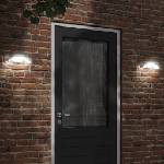 vidaXL Външни LED стенни лампи, 2 бр, бял, лят алуминий (4006281)