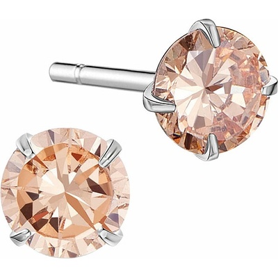 Nefertitis Stříbrné náušnice pecky se zirkony AA kvalita PEACH NF63102 6,1 mm, 0,85 g