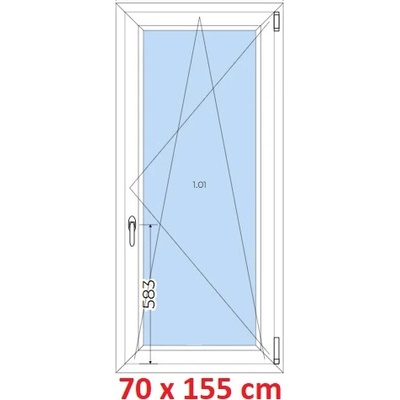 Soft Plastové okno 70x155 cm, otevíravé a sklopné, Antracit struktura/bílá