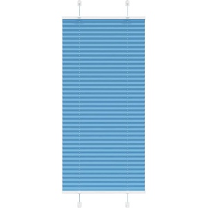 vidaXL Плисирана щора, синя, 65x100 см, ширина на плата 64, 4 см, полиестер (4015170)