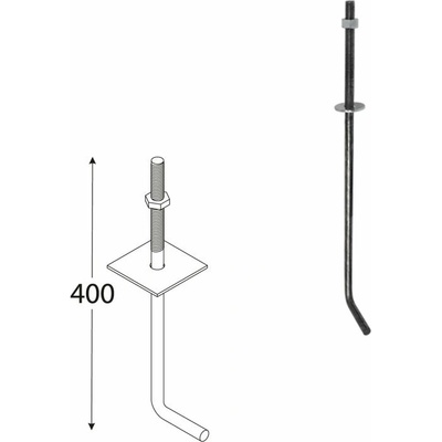 Domax SK stavebná kotva 400 400 mm x M12 10 ks