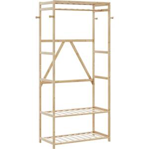 vidaXL Закачалка за дрехи с рафтове 80x40x175 см бамбук (4008922)