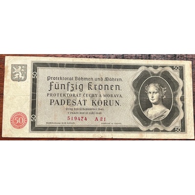 Československo -50 korun, 1940, A 29 (Czechoslovakia - 50 korun, 1940, A 29)