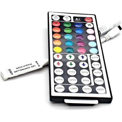 RGB Ovladač IR 12V, 6A - 44 tlačítek, slim