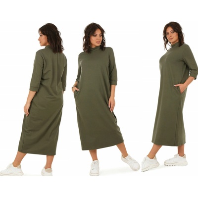 Fashionweek teplákové šaty oversize MF634 khaki