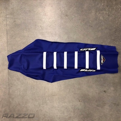 Potah sedla BudRacing Seat Cover FullTraction KTM SX85 18-24 Blue White Stripes