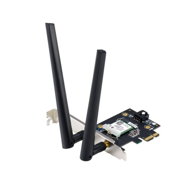 ASUS Безжичен адаптер ASUS PCE-BE6500 WiFi 7 PCI-e две външни антени и Bluetooth 5.4 (4711387680681)