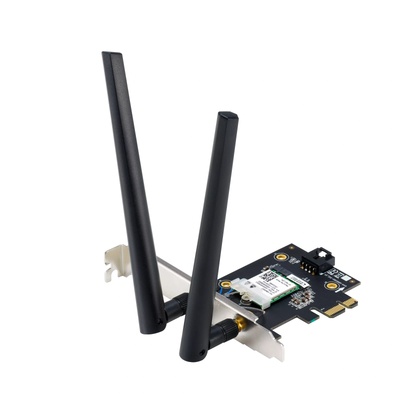 ASUS Безжичен адаптер ASUS PCE-BE6500 WiFi 7 PCI-e две външни антени и Bluetooth 5.4 (4711387680681)