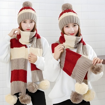 HARAHU Шапка и шал - Кафяв kp21607 (21607)