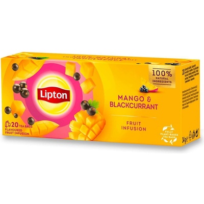 Lipton Fruit Infusion ovocný čaj mango a černý rybíz 20 x 1,7 g