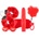 LoveBoxxx I love Red - вибриращ комплект за връзване 6 части - червен