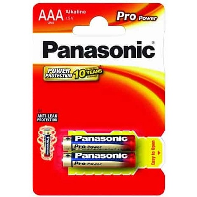 Panasonic LR03PPG/2BP 1, 5V AAA алкална постоянна микробатерия за моливи 2 бр. в опаковка LR03PPG-2BP (LR03PPG-2BP)
