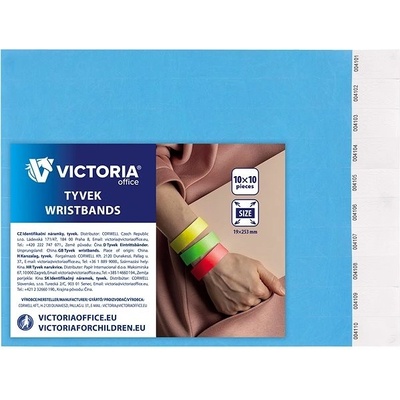 VICTORIA Identifikační náramky, 3/4, světle modrá, tyvek VICTORIA ,balení 100 ks 437924 – Zboží Dáma