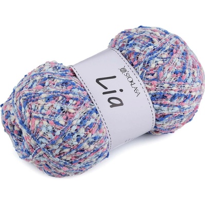 Pletací příze nopková Lia 100 g Varianta: 9 modrá růžová, Balení: 1 ks 58807/150564/271470