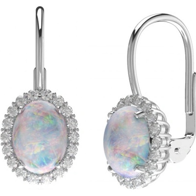 Couple Půvabné náušnice Ophelia se syntetickými opály a zirkony bílé zlato 5280510-0-0-18