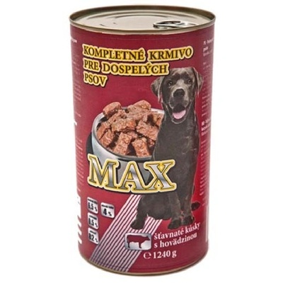 Max Кучешка консерва max сочни парчета с телешко 1240гр