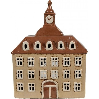 Hnědý keramický domeček na čajovou svíčku Houthem VIII – 20x10x26 cm