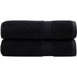 vidaXL Премиум кърпи за душ SOLUND 2 бр. Черни 70x140 см 600 г/м2 (137428)