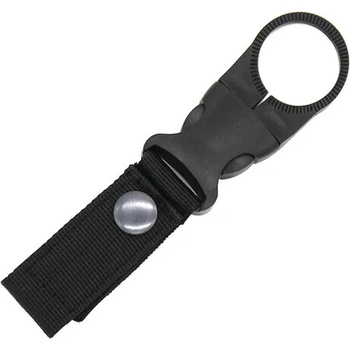 DRAGOWA Tactical DRAGOWA Тактическа туристическа найлонова поставка за бутилка с карабинер Oasis, черна (DRG106.Black)