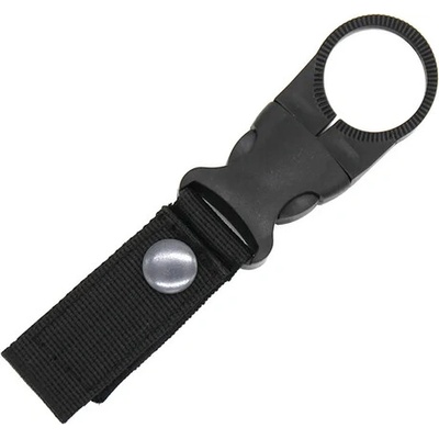 DRAGOWA Tactical DRAGOWA Тактическа туристическа найлонова поставка за бутилка с карабинер Oasis, черна (DRG106.Black)