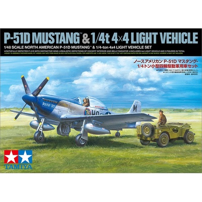 Tamiya North American P-51D Mustang & Ton 4x4 Light Vehicle Set 1:4 1:48