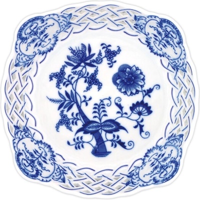 Český porcelán Dubí Cibulák misa štvorhranná prelamovaná 17 cm