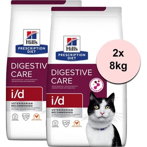 HILL'S Hill s Prescription Diet i/d Грижа за храносмилането гранули за котки 2 x 8 кг
