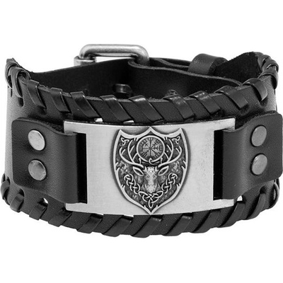 Lodestar Vintage široký viking náramek Erb jelení hlava stříbrný 220505093734s3
