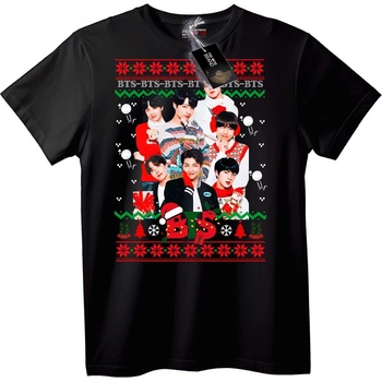 NOONEBRAND Тениска BTS Коледна - XL, Black