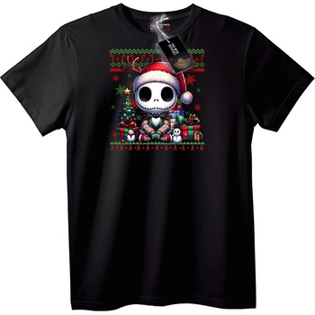 NOONEBRAND Тениска Jack Skellington Грозен коледен пуловер - S, White