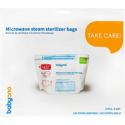 BabyOno Take Care Microwave Steam Sterilizer Bags пликчета за стерилизиране за микровълнова фурна 5 бр