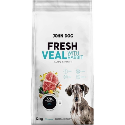John Dog Fresh Junior Medium and large breeds Veal with rabbit 12 kg