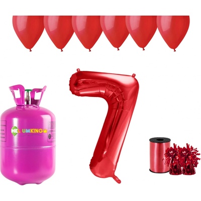 HeliumKing Helium párty set na 7. narozeniny s červenými balónky